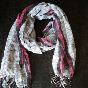Pink, black, grey scarf